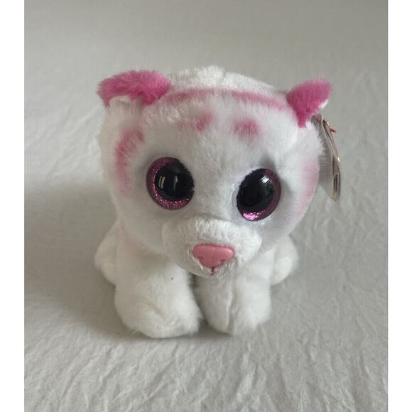 TY Beanie Boos 6" TABOR the Pink & White Tiger Plush Stuffed Animal Toy NWT - Picture 1 of 9